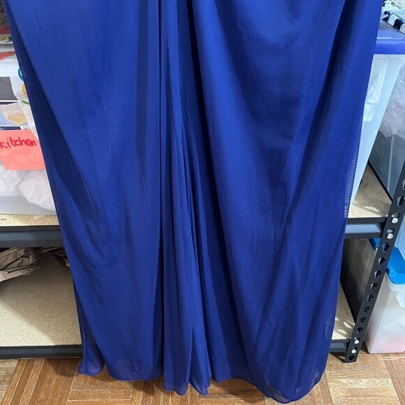 Alex Evenings Plus Size Ruched Rhinestone-Detail Gown -20W Electric Blue - Picture 8 of 10